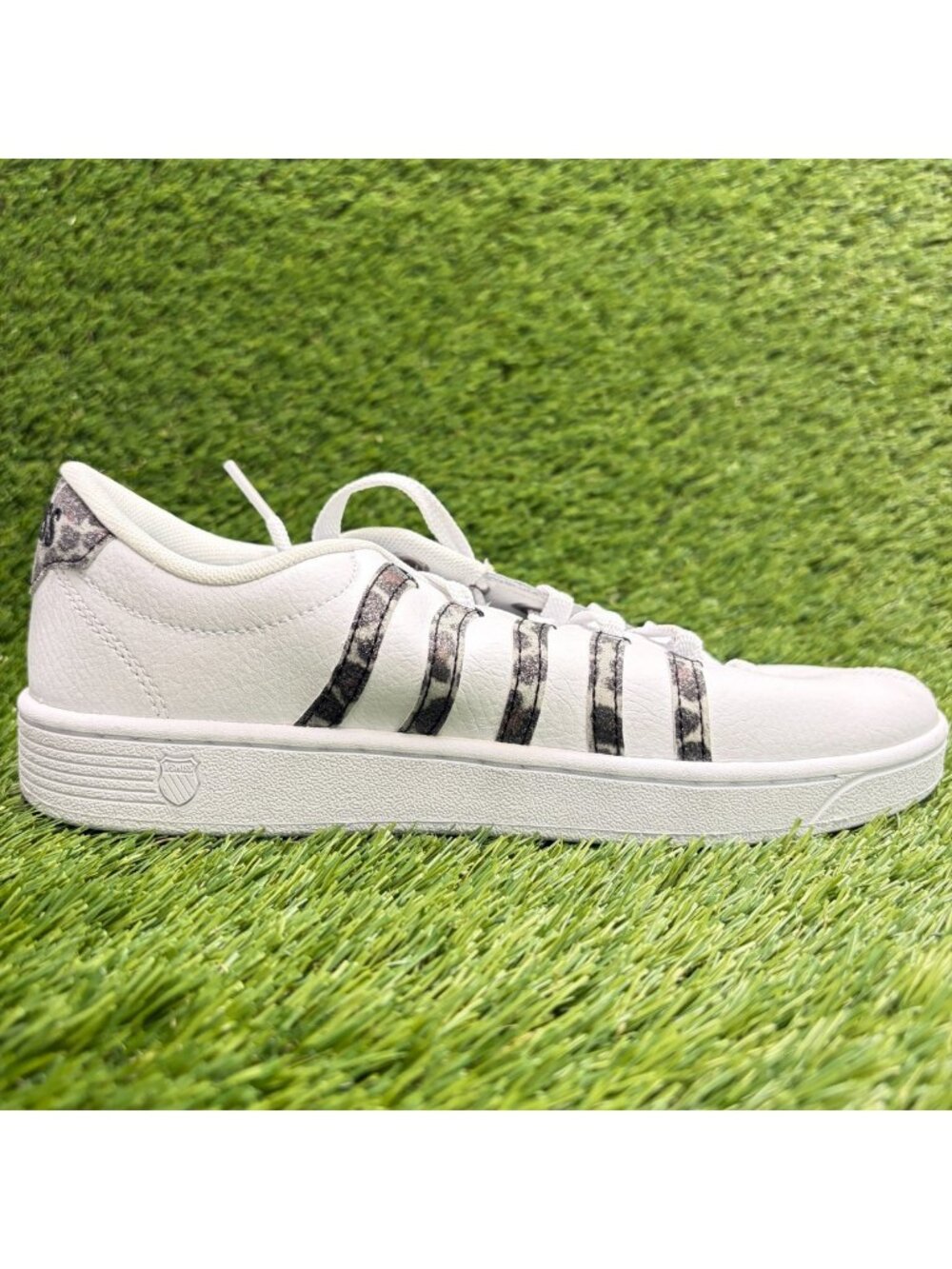 K-Swiss Court Pro II Leopard Womens Size 8.5 White Black Athletic Shoes Sneakers